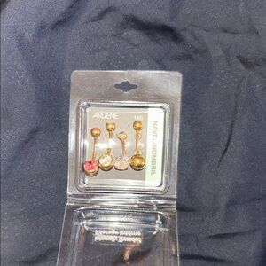 Ardene Gold and Pink Belly Rings